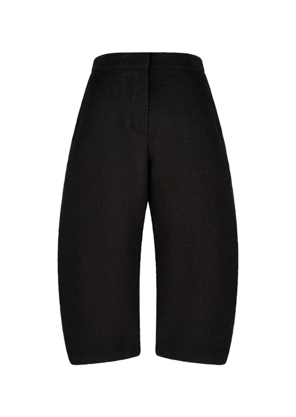 curved culotte pants, dark brown