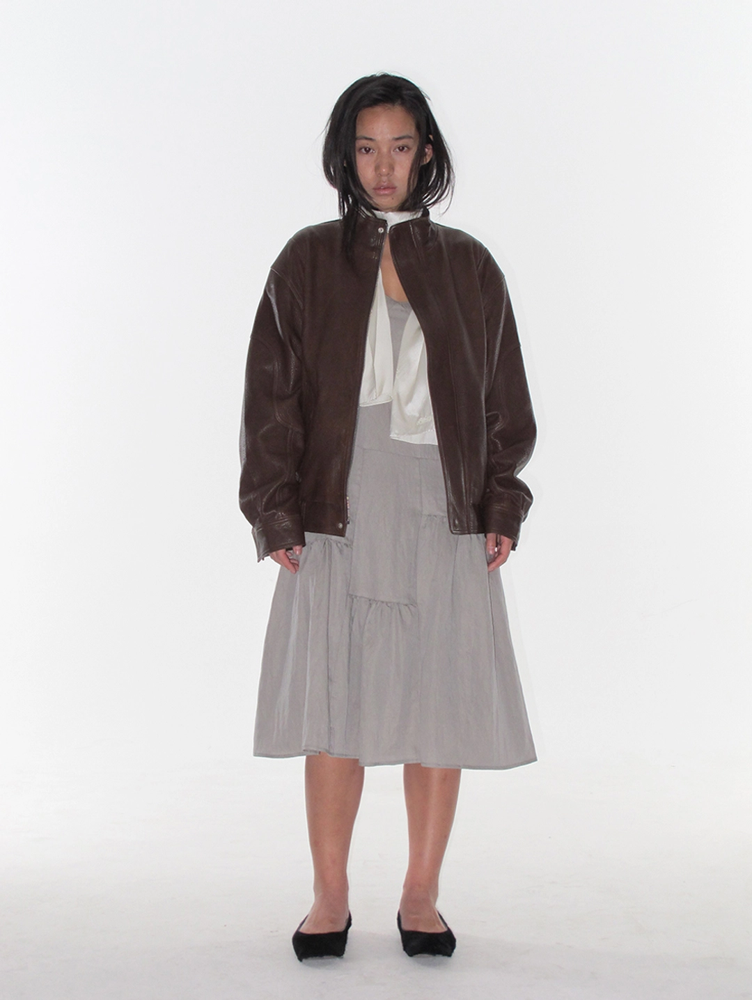 쏘딩키브레드 Denver Brown Leather Jacket 상품 이미지 1