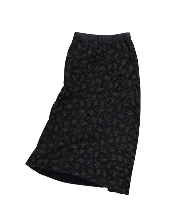 new saru flower skirt (black)