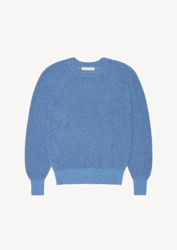 Mild Raglan Rib Knit in Blue