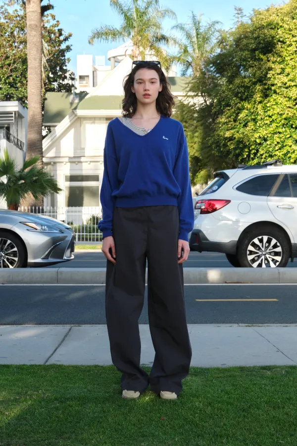 Bess Cotton Pants - Charcoal