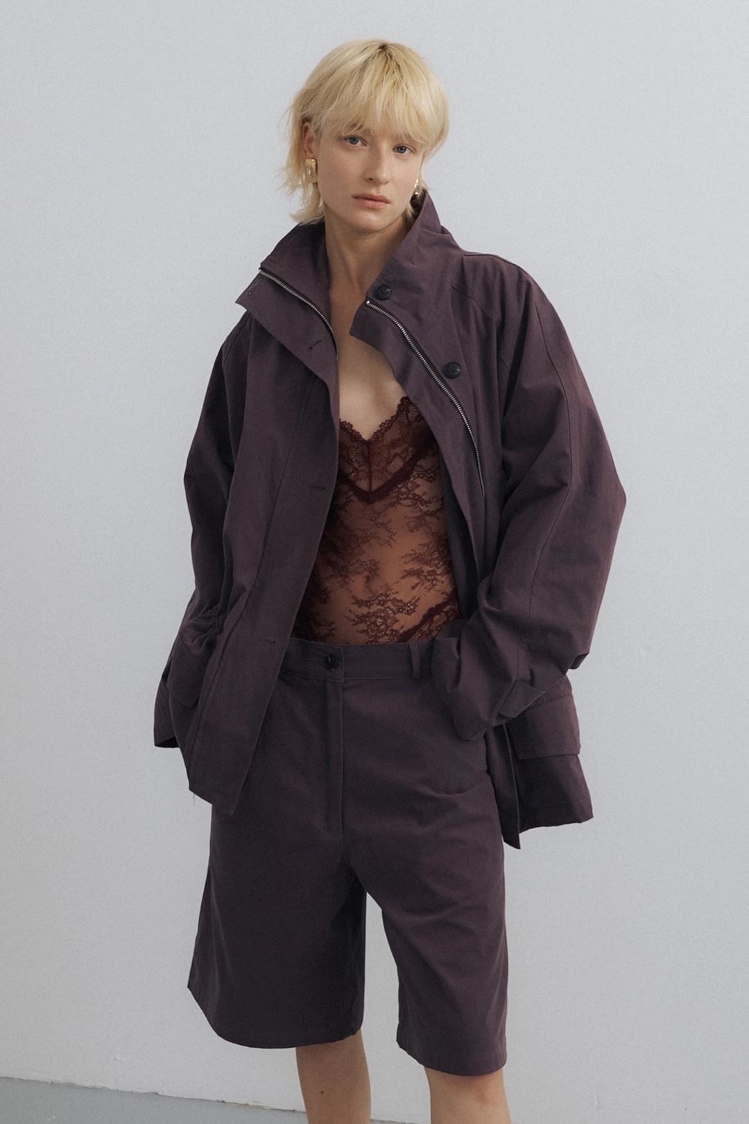 포지프레클즈 Low String Field Jacket_Ash Purple 상품 이미지 1