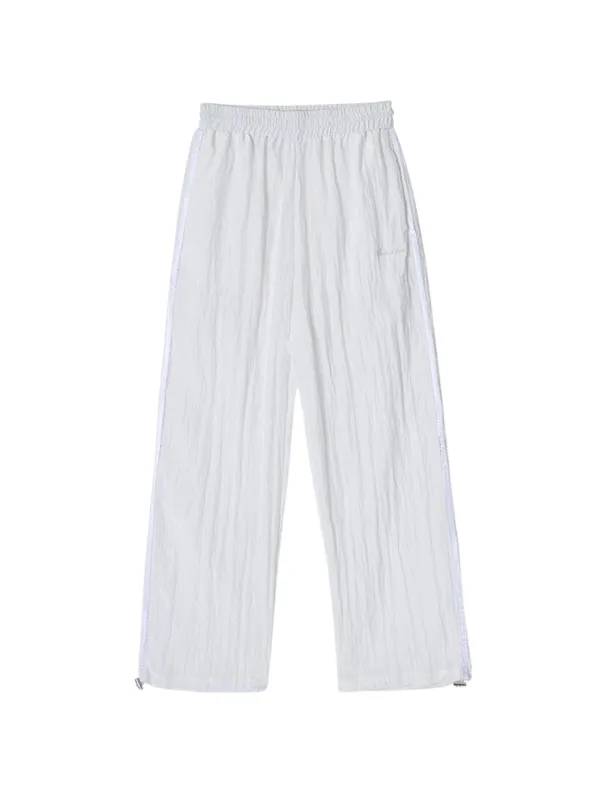 FRILL LINE WRINKLED PANTS_WHITE