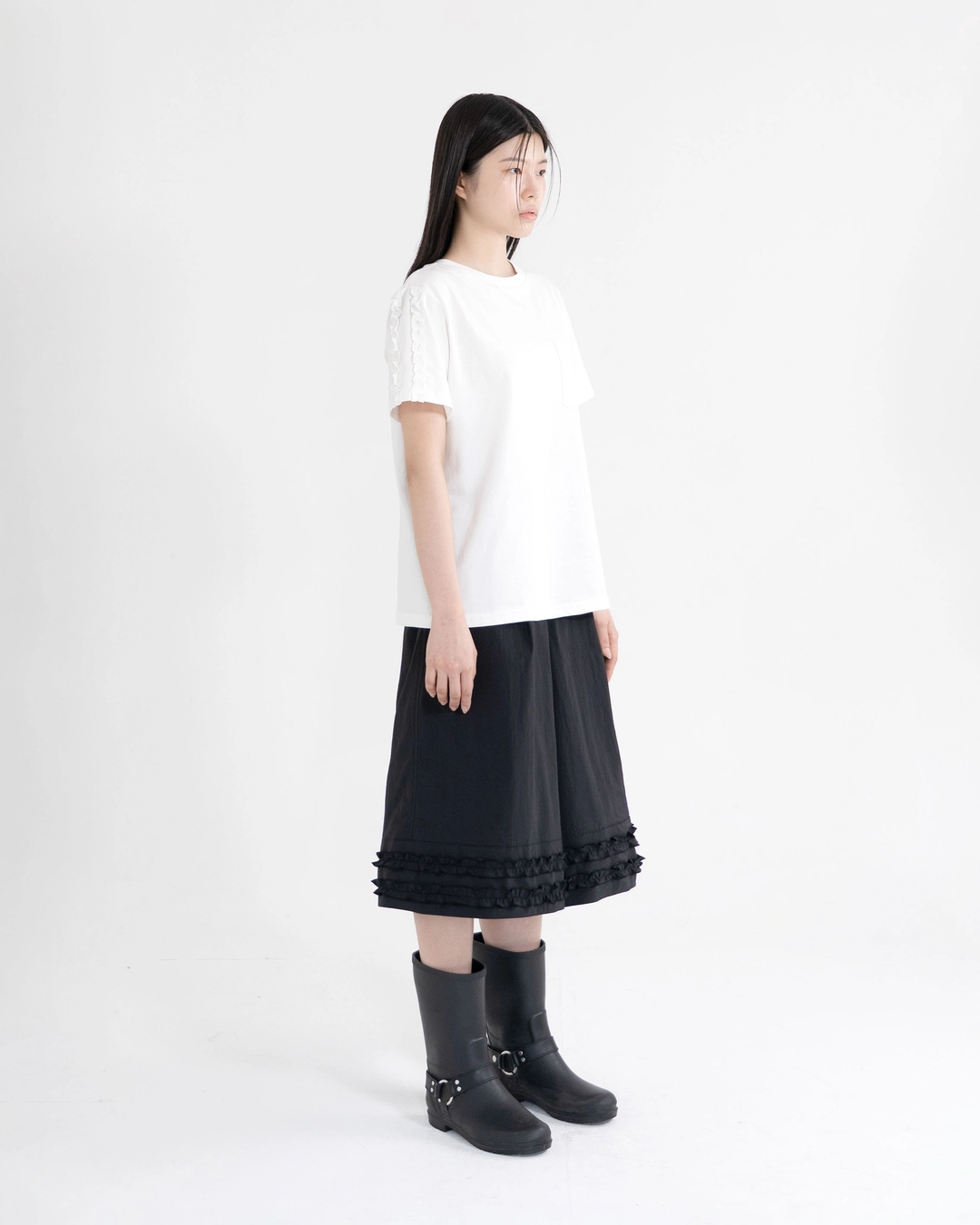 유노이아 half sleeve frill t shirt 상품 이미지 2
