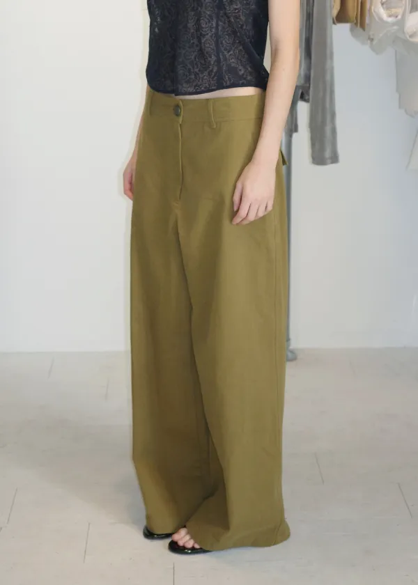 [ 바로배송 ] [ 1차 리오더 ] WIDE POCKET PANTS [OLIVE]