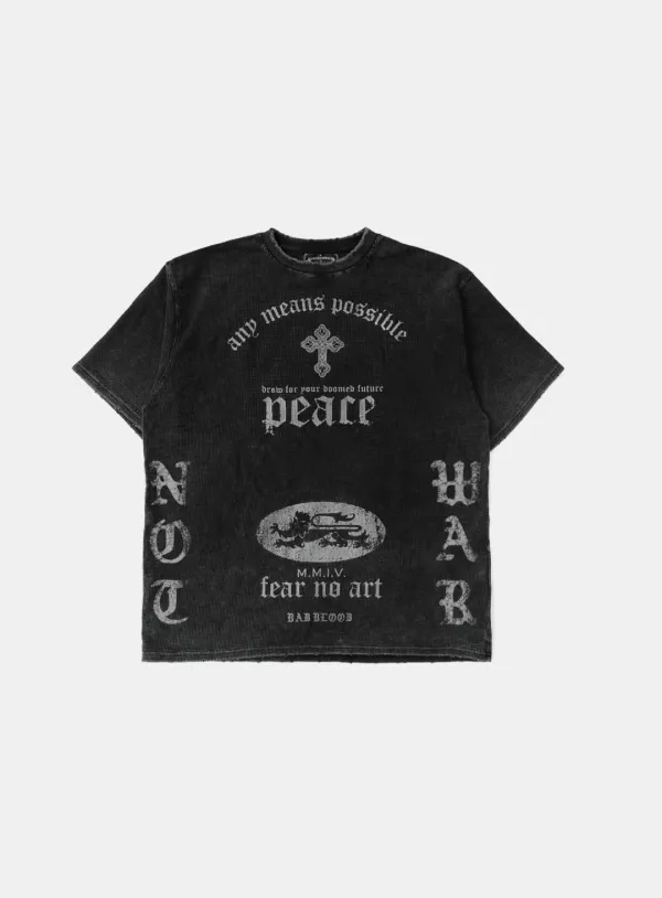 [w-tee25-151] PEACE NOT WAR 티셔츠 - 더스티블랙