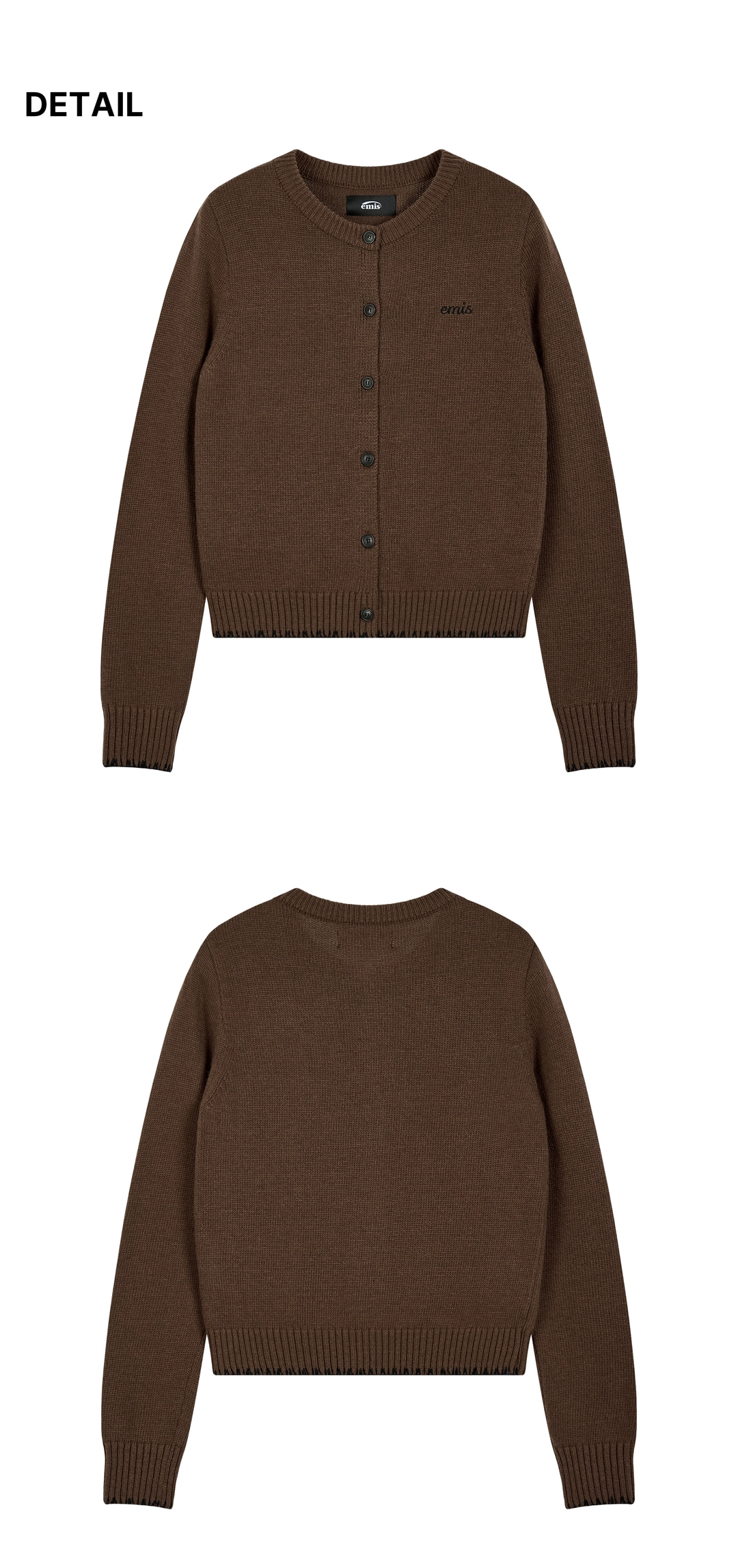 이미스 (W) BLANKET STITCH CARDIGAN-BROWN 상품 이미지 1