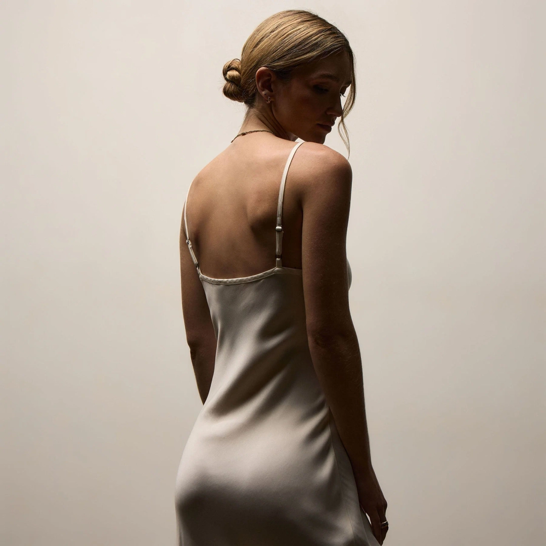 제임스펄스 Satin Cami Slip Dress - Ivory Pigment 상품 이미지 3