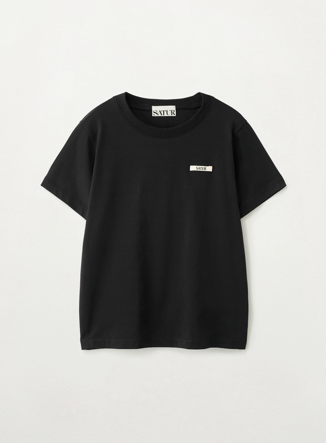 세터 (W) Supima Basic Crewneck T-Shirt - Black 상품 이미지 1