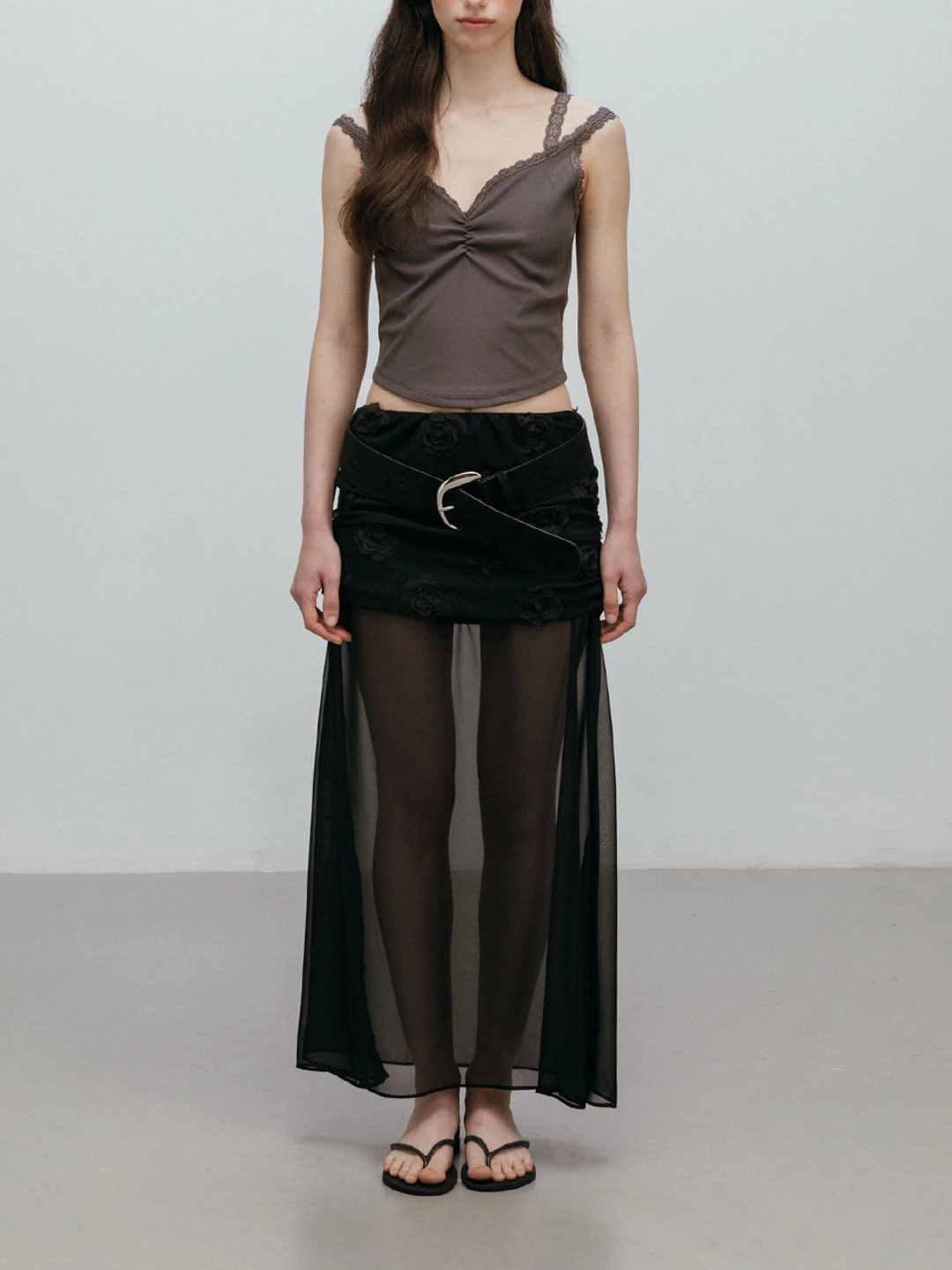 모이페어 LAYERED SEE-THROUGH SKIRT / BLACK 상품 이미지 1