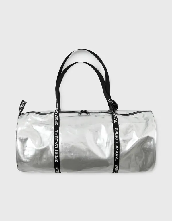 PATENT SPORTS GYM BAG (M) / Silver