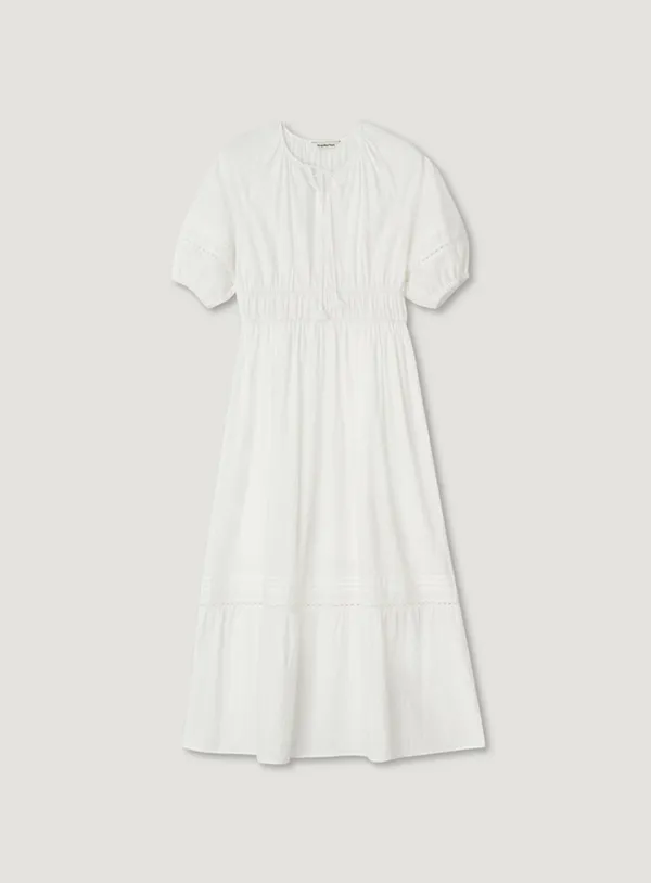 BLOSSOM SHIRRING ONE PIECE_WHITE