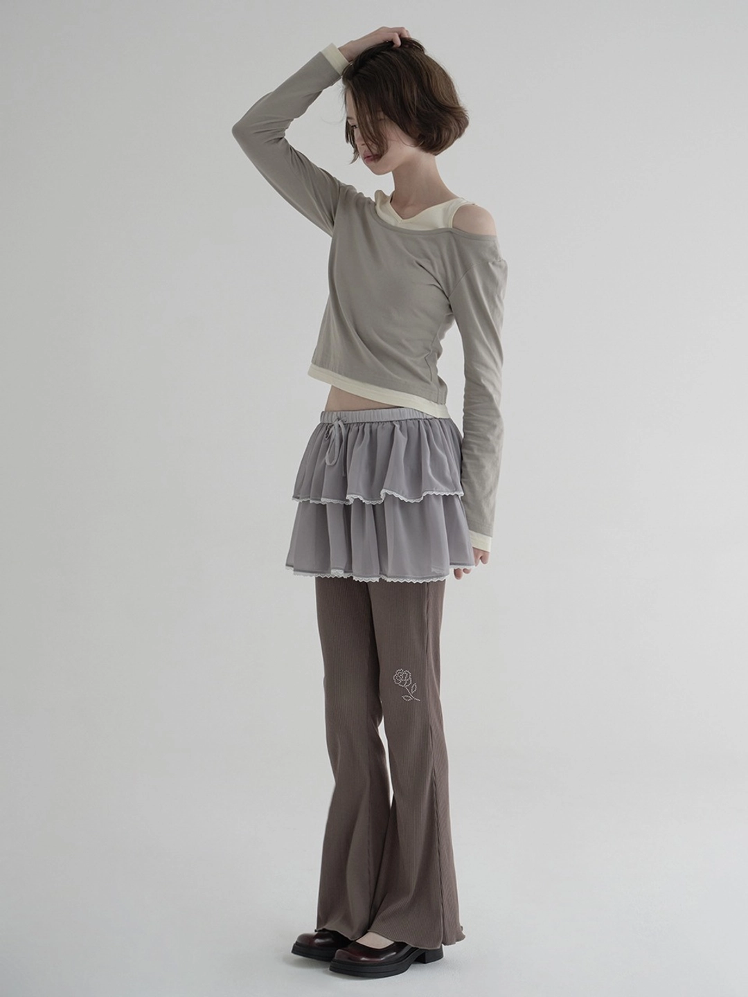 마가린핑거스 ROSE BOOT-CUT PANTS (BROWN) 상품 이미지 2