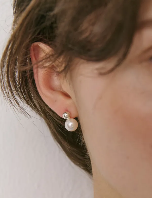Pearl Ball Drop Earrings