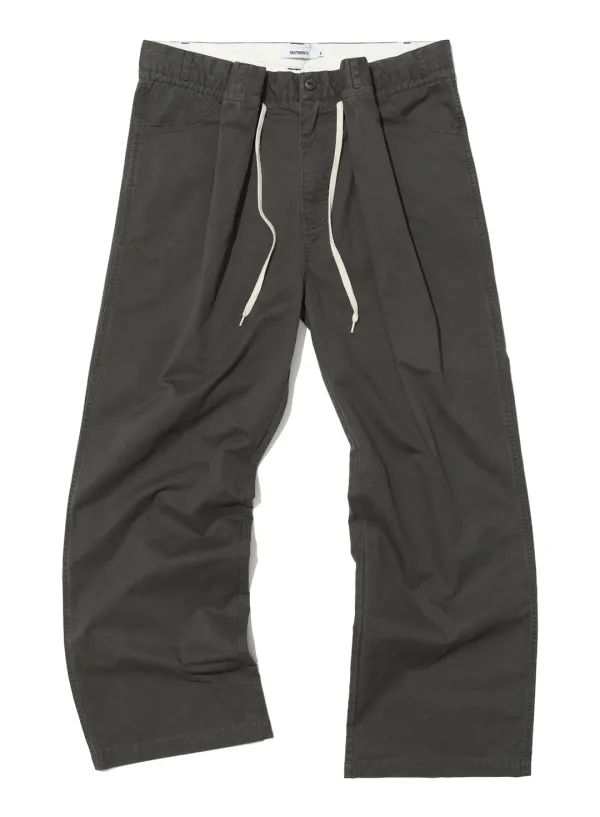 [WOMEN] WASHED DRAWSTRING CHINO PANTS_KHAKI GREEN
