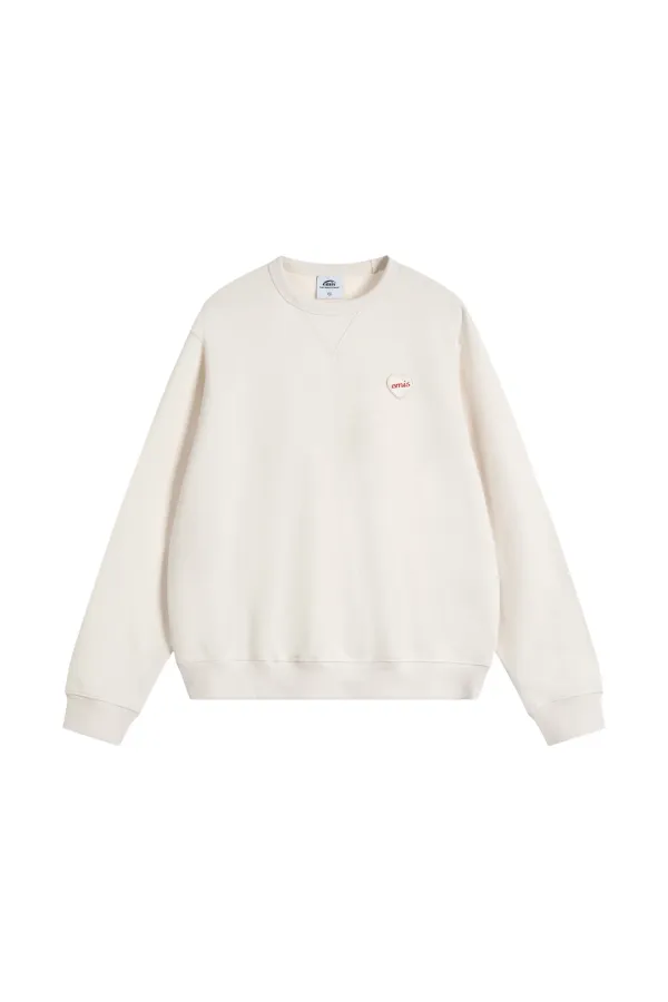 HEART RUBBER PATCH SWEATSHIRT-IVORY