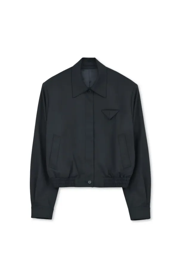 W Wool Blouson, Black