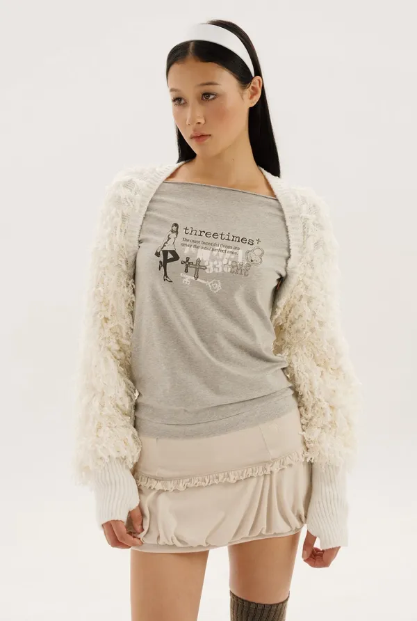 Shaggy fur bolero