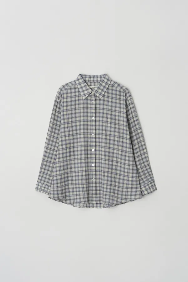 kyo check shirt (sky)