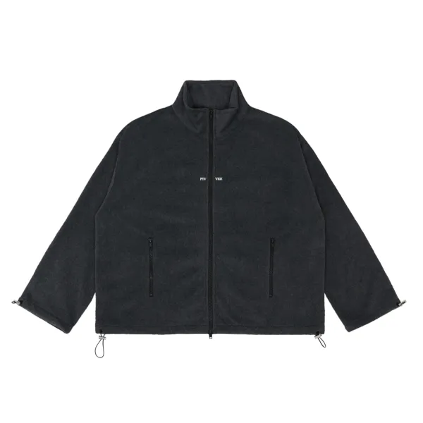 Logo Split Fleece Jacket (fuzzy charcoal)