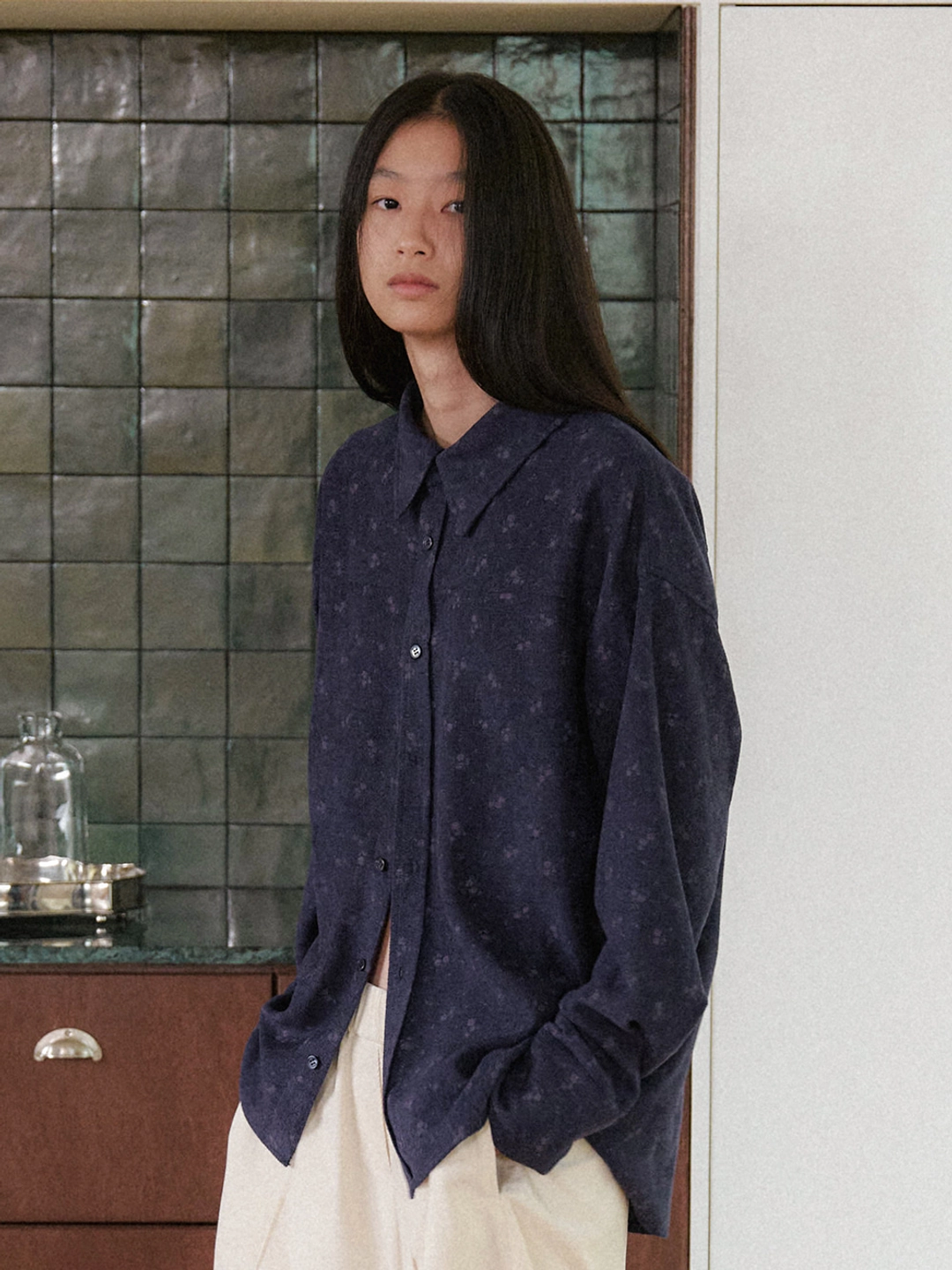 토콜 [26FW] Vintage shirt - Navy 상품 이미지 1