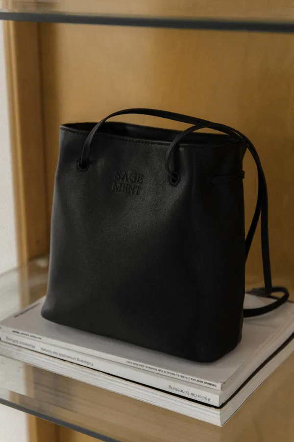 MYLO LEATHER DRAWSTRING BAG_BLACK