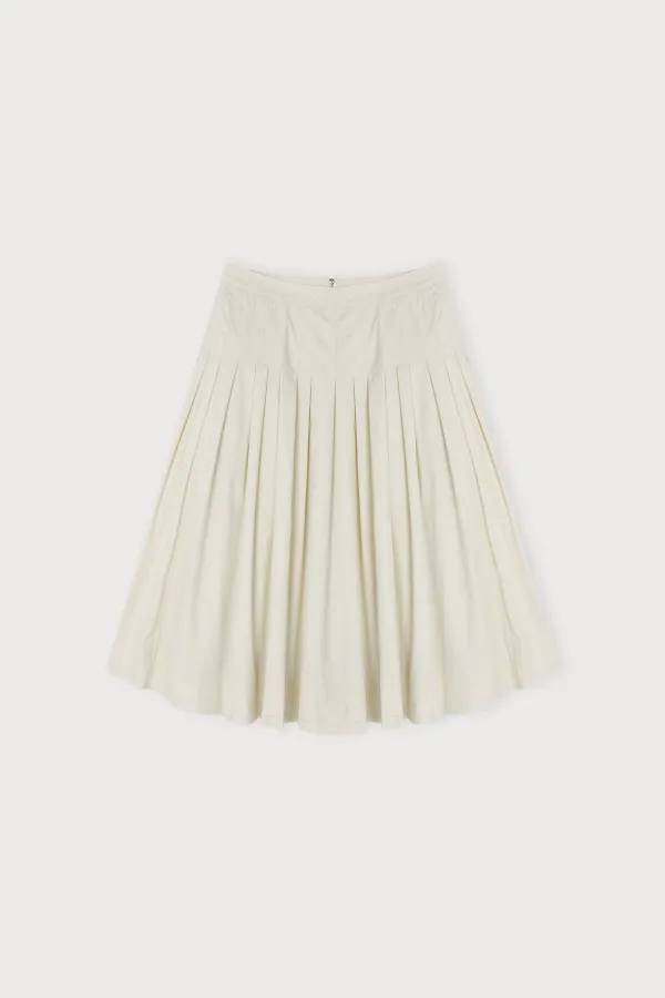 GLOSSY PLEATS SKIRT