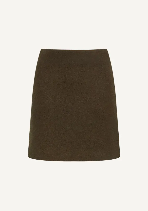 Merry Wool Mini Skirt (Choco Boucle)