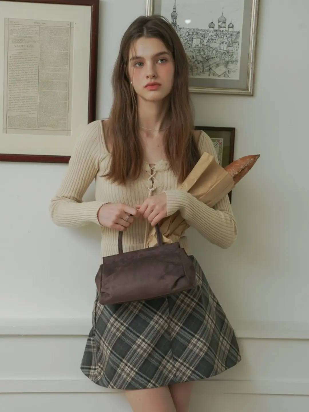 오브히 모코 스웨이드 미니 토트백 Moko Suede Mini Tote Bag_Cocoa 상품 이미지 2