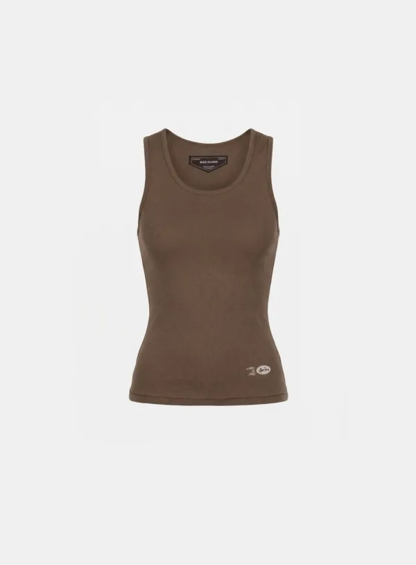 [w-tnk26-012] BS Cotton Jersey Classic Tank - Brown