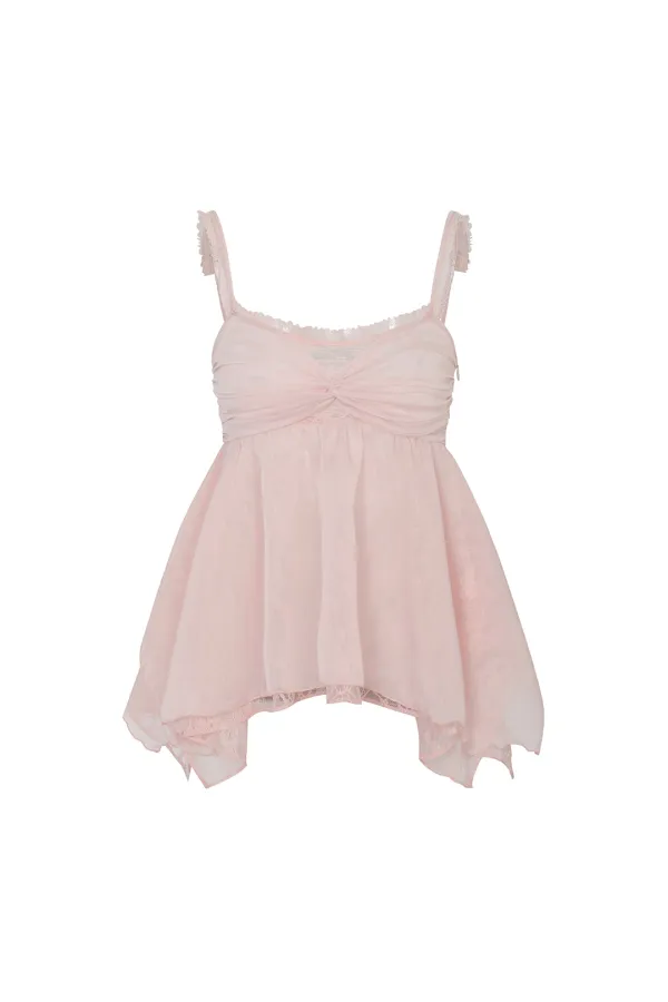 ROSE SHIRRING TOP pink