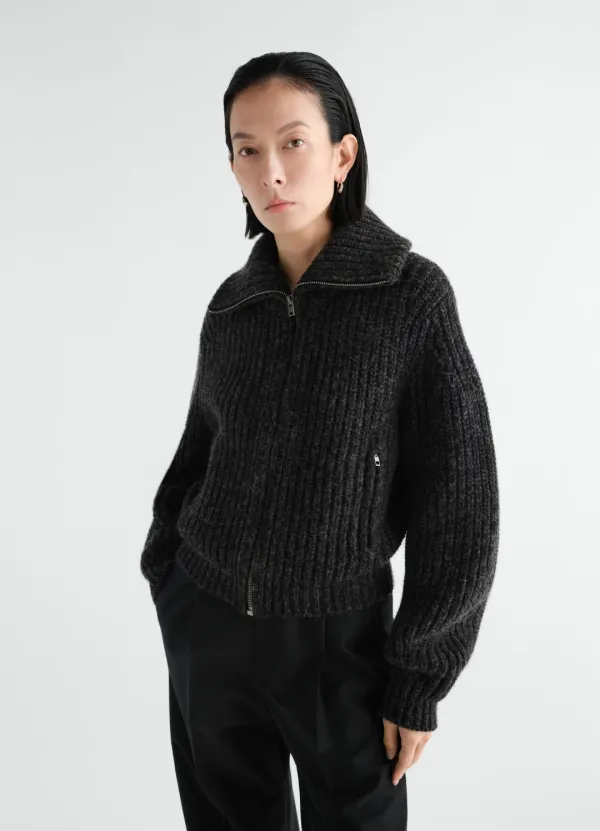 ZIPPED CARDIGAN IN YAK ALPACA