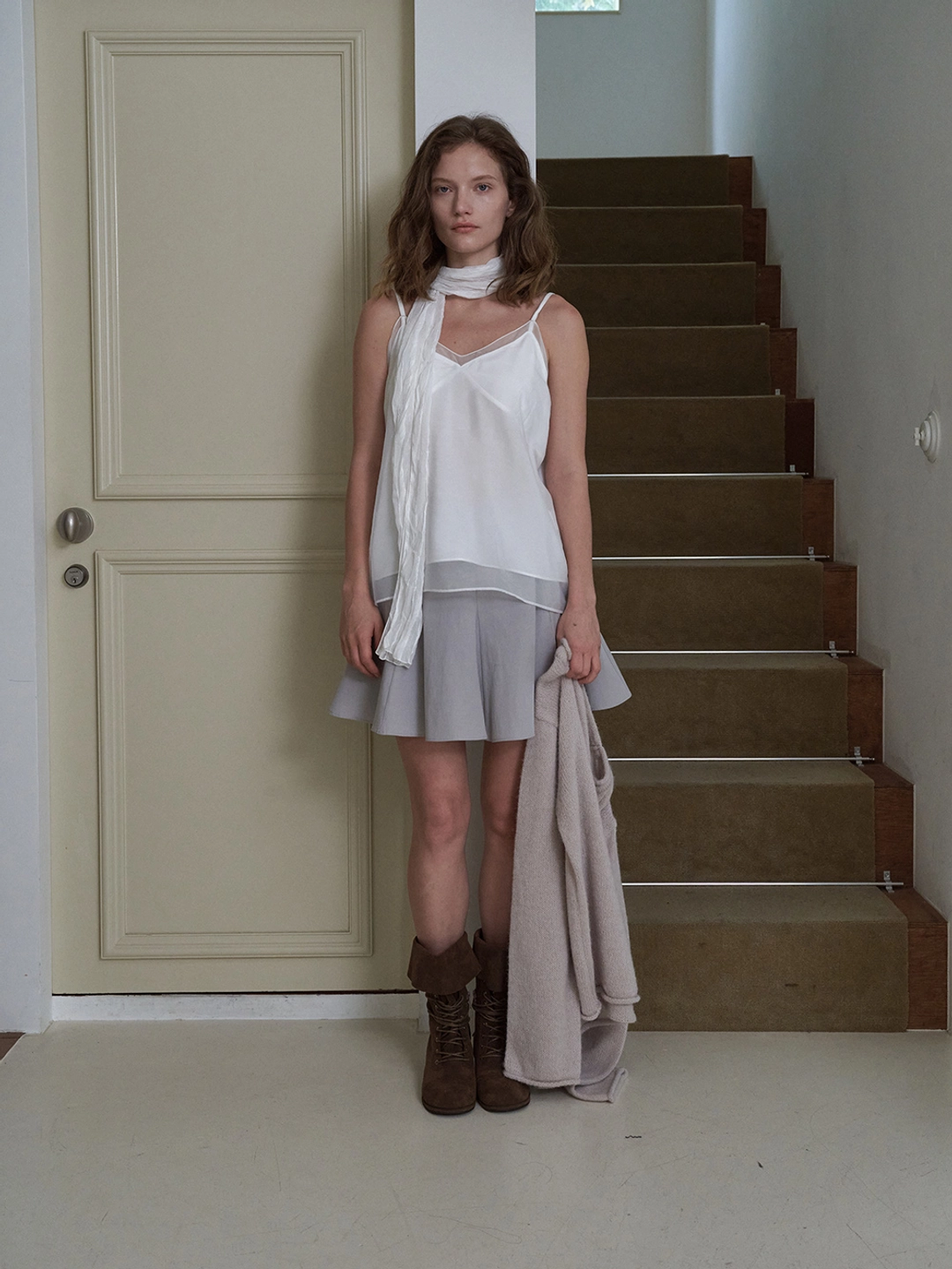 프랑메리코 Sheer Layered Blouse - Ivory 상품 이미지 1