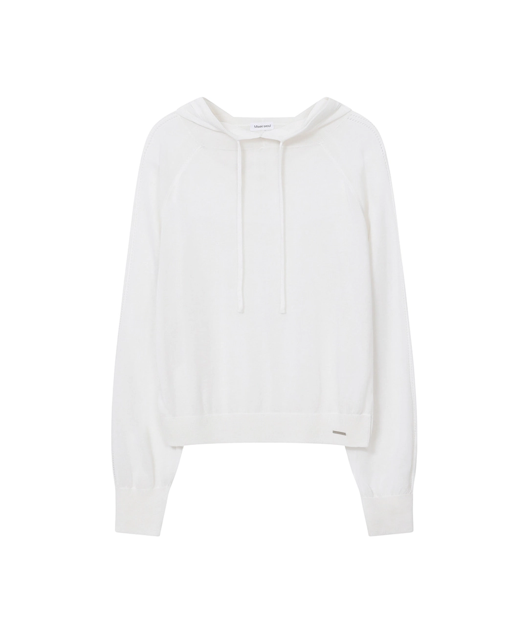 미세키서울 Sheer punching knit hoodie WHITE 상품 이미지 1