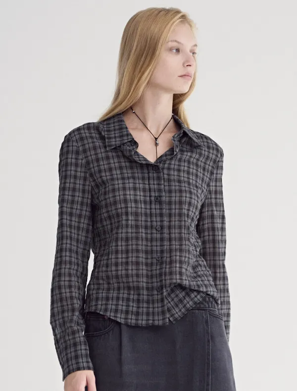 SLIM FIT CHECK SHIRT [DARK GREEN]