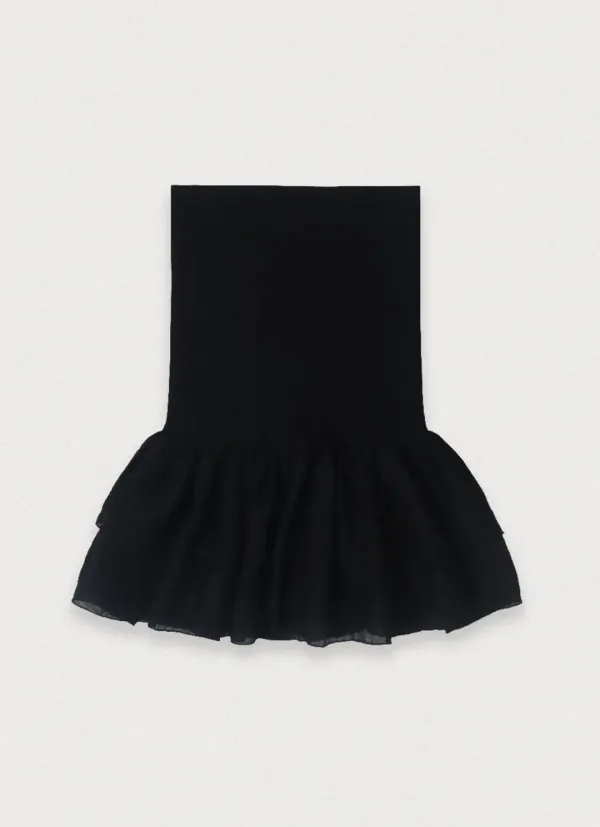 CABINET FRILL TUBE TOP - BLACK