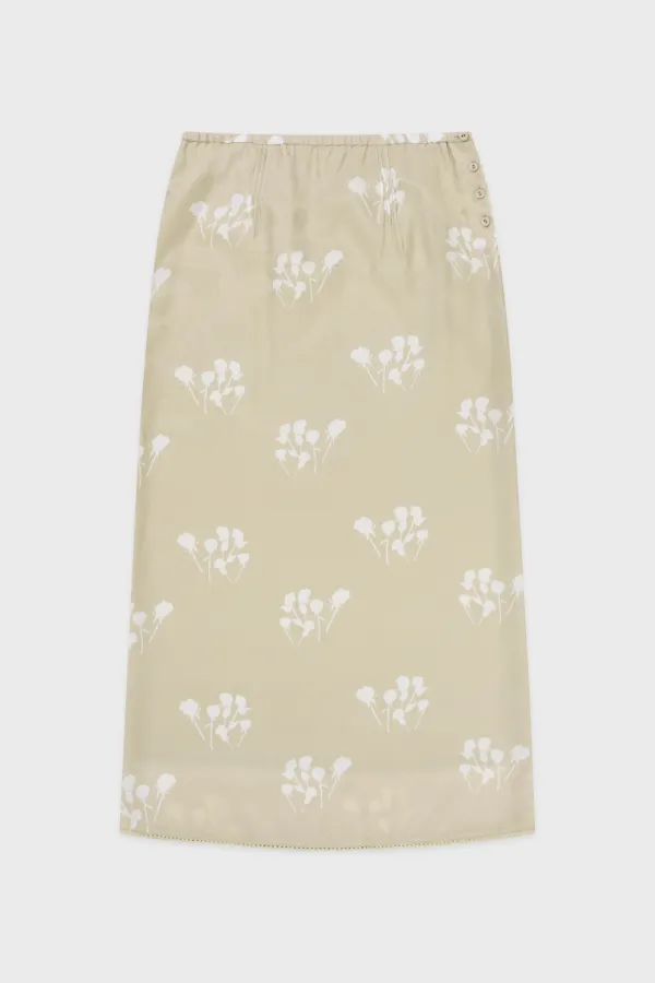 Sinoon Texture Flower Skirt (Beige)