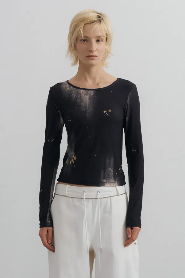 Painting Slim Top_Washed Black