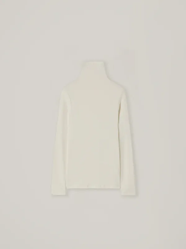 Basic turtleneck top - Cream ivory