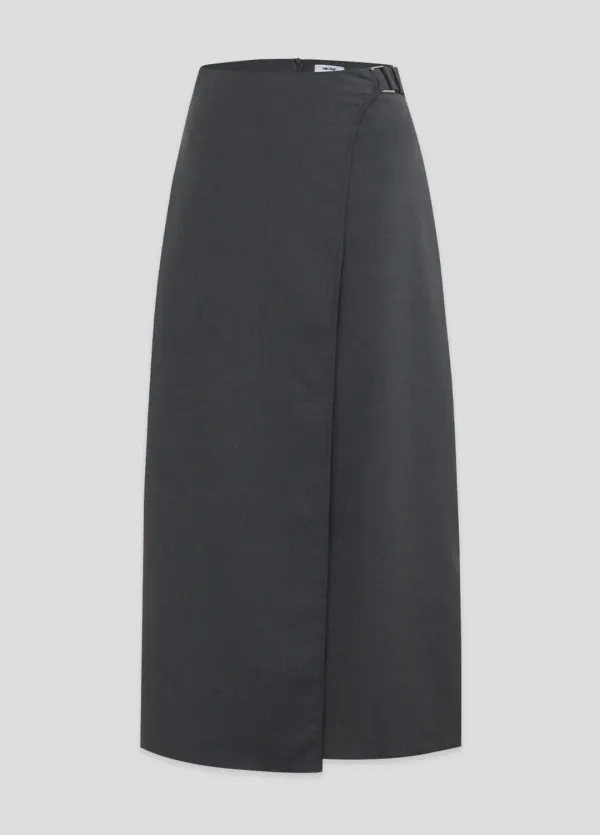 [25-36]  Noemi Bizo Wrap Long Skirt  노에미 비조 랩 롱 스커트 (가을-데일리룩-클래식룩-격식룩-비조-롱기장-일자핏-뒷트임-안감내장-랩스커트-빅사이즈-자체제작)