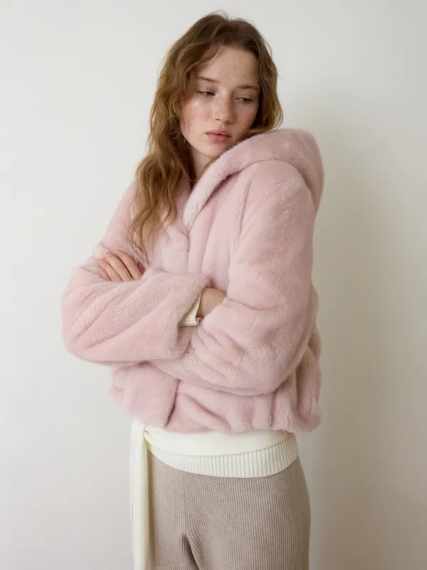 A SOFT FUR JACKET_PINK