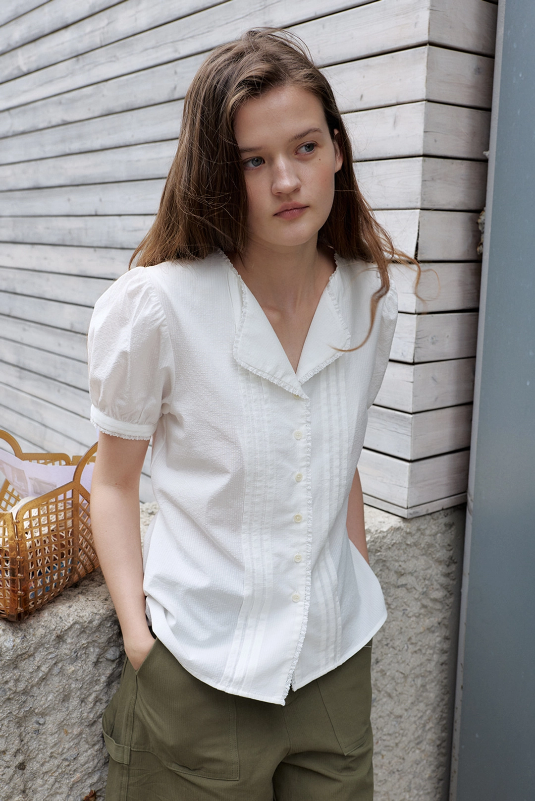 브렌다 브렌든 koen blouse - white 상품 이미지 2