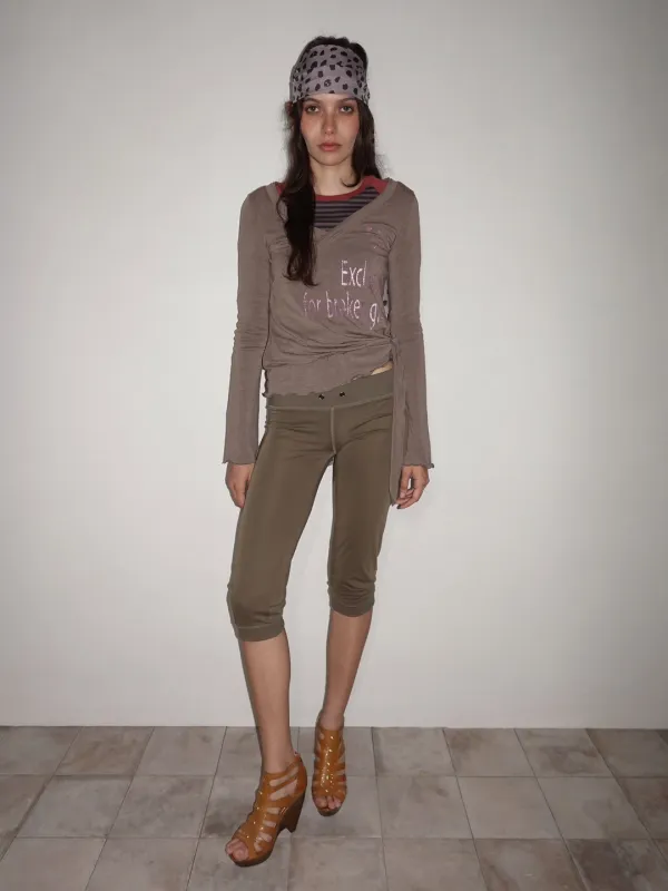 Glitter Wrap Top Brown