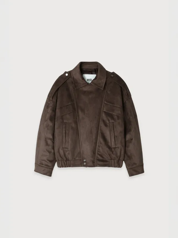 [REFURB] MADRID Oversize Suede Jacket_Suede Brown