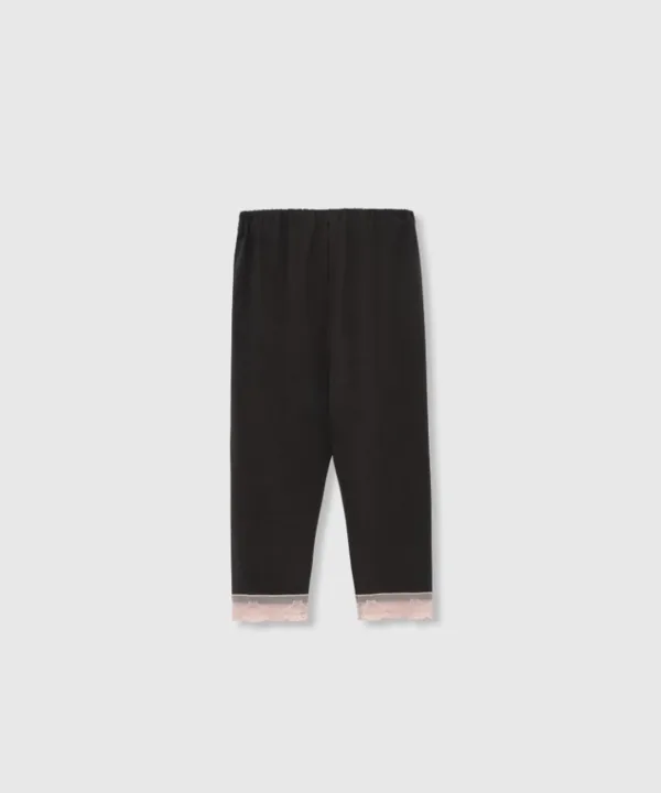 Lace trim leggings (Charcoal)