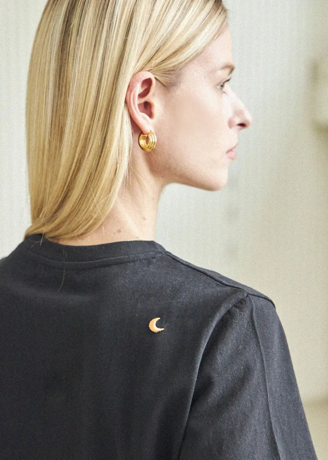 메종드이네스 J\'aime la lune X CRESCENT  T-SHIRT_BLACK 상품 이미지 2