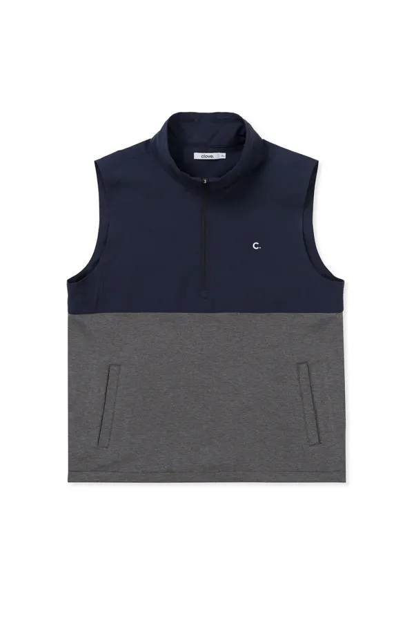[24SS clove] Club Half Zip Vest (Navy)
