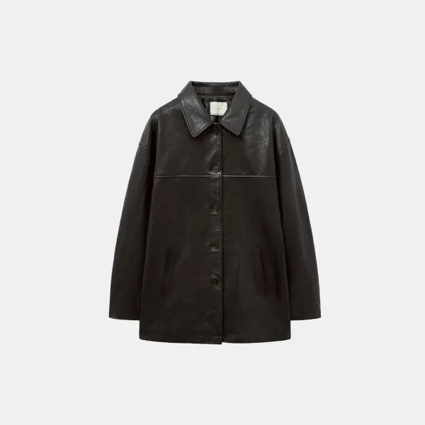 SIOT4155 램스킨 아뜰리에 하프 자켓_Dark brown