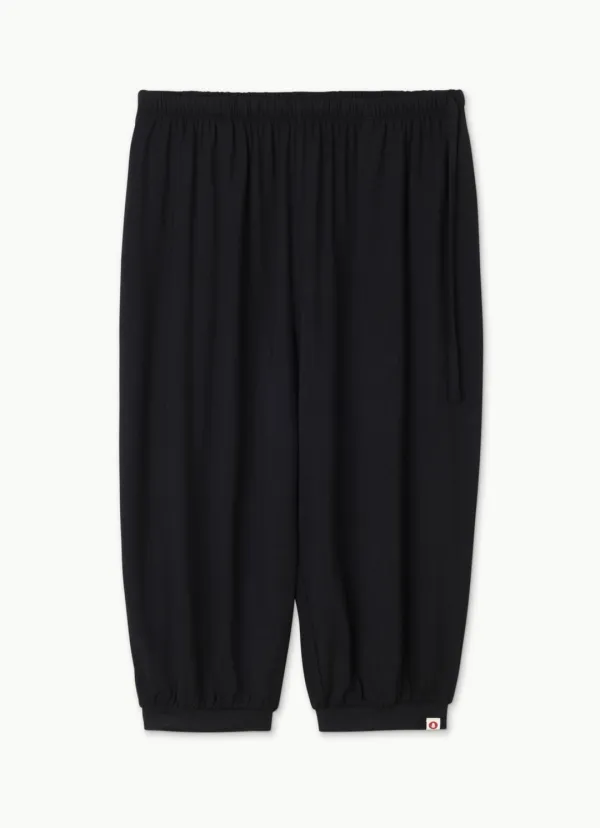 Shirring half pants_Black