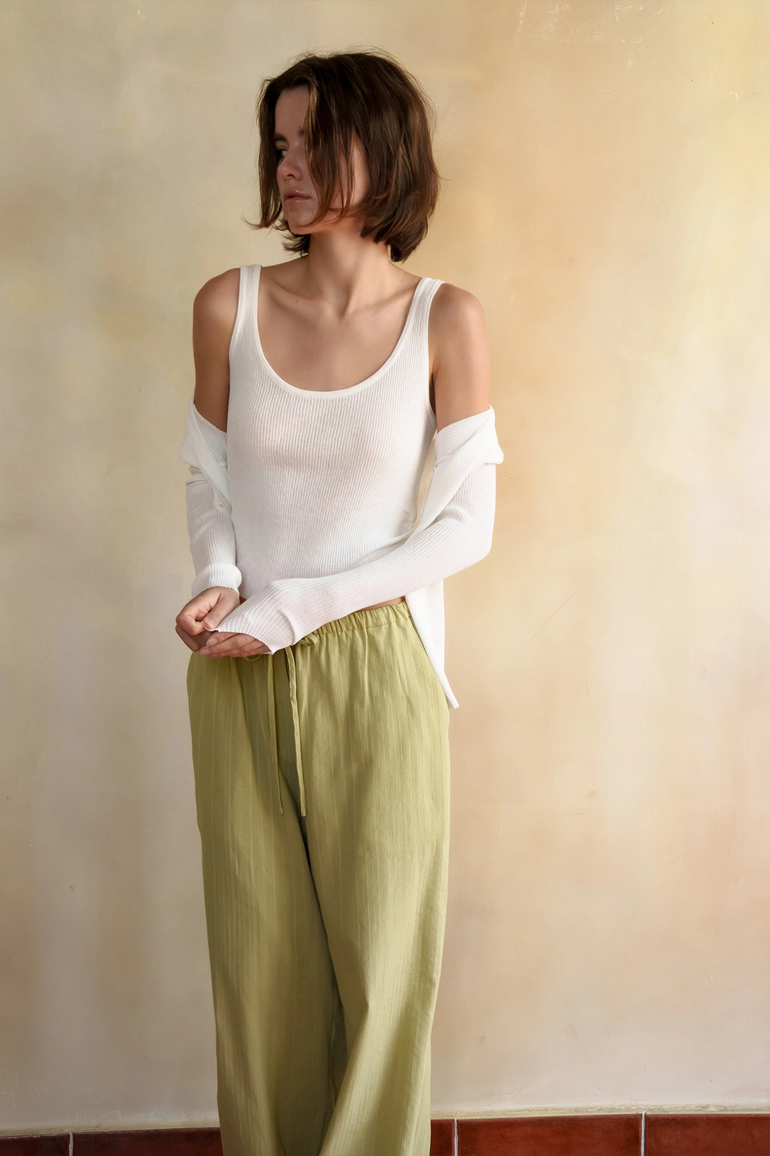 샤드라마 TWO-WAY LAYERED CARDIGAN SETUP [IVORY] 상품 이미지 2